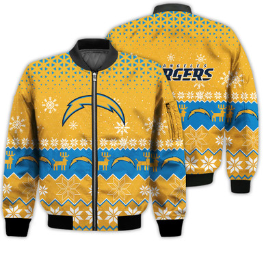Los Angeles Chargers Sports Football American Ugly Christmas Sweater Gifts Unisex 3D Bomber Jacket