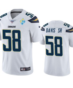 Los Angeles Chargers Thomas Davis Sr White 60th Anniversary Vapor Limited Jersey