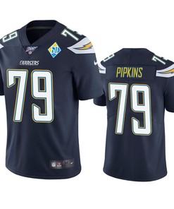 Los Angeles Chargers Trey Pipkins Navy 60th Anniversary Vapor Limited Jersey