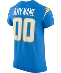 Los Angeles Chargers Vapor Elite Custom 00 Jersey - Powder Blue
