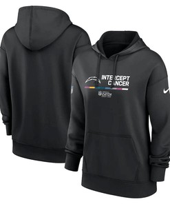 Los Angeles Chargers Women's 2022 NFL Crucial Catch Therma Performance Pullover Hoodie - Black