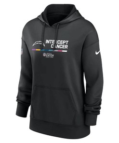 Los Angeles Chargers Women's 2022 NFL Crucial Catch Therma Performance Pullover Hoodie - Black
