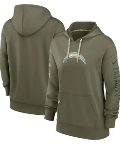 Los Angeles Chargers Women's 2022 Salute To Service Performance Pullover Hoodie - Olive
