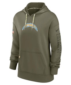 Los Angeles Chargers Women's 2022 Salute To Service Performance Pullover Hoodie - Olive