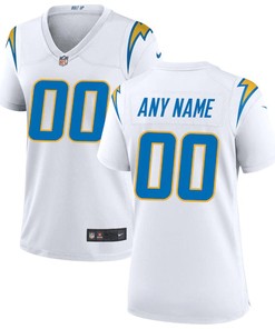 Los Angeles Chargers Women's Custom 00 Game Jersey - White