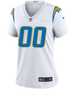 Los Angeles Chargers Women's Custom 00 Game Jersey - White