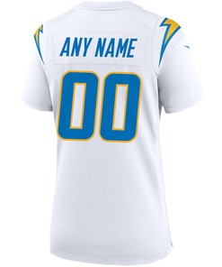 Los Angeles Chargers Women's Custom 00 Game Jersey - White