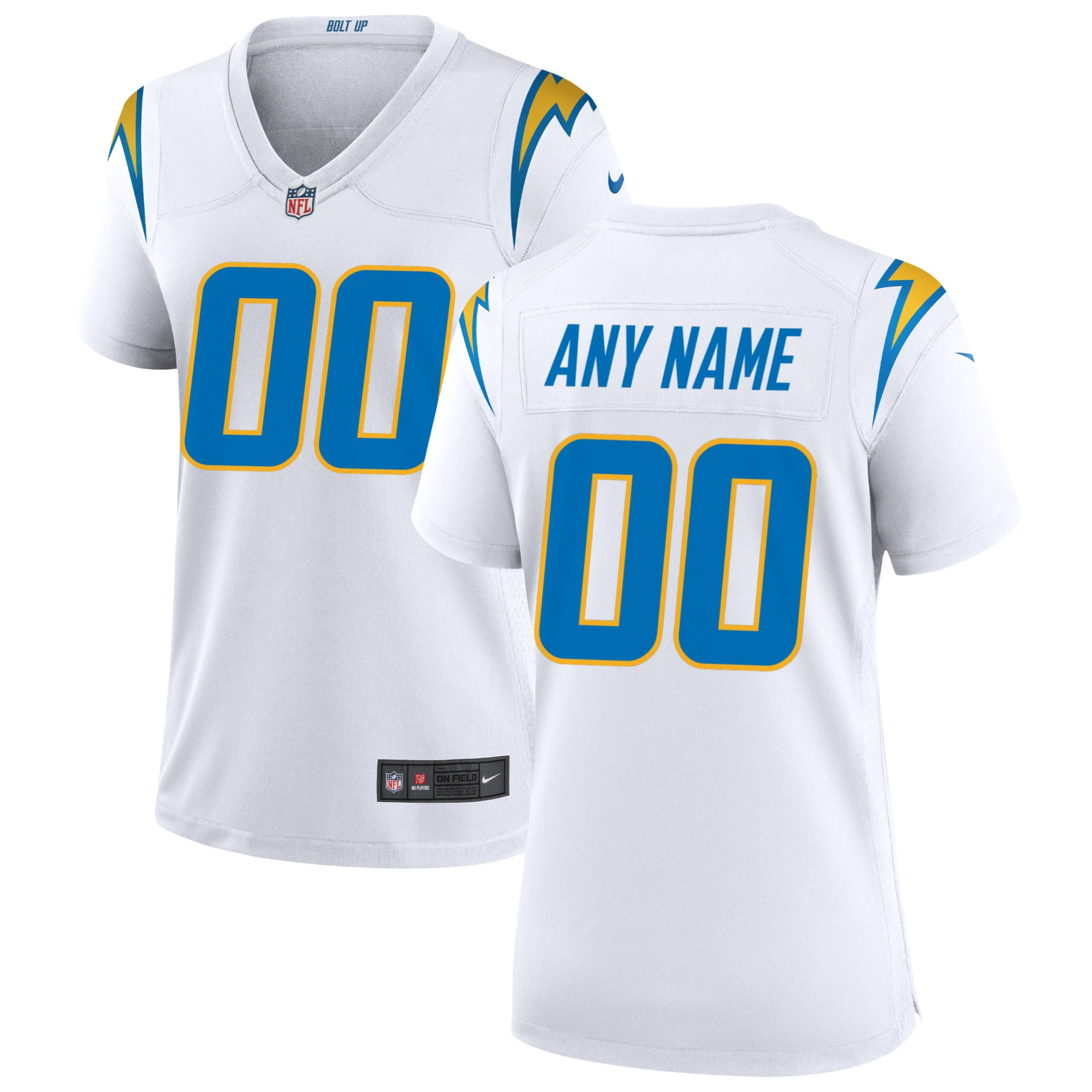 Los Angeles Chargers Womens Custom Game Jersey White Custom Jerseys Nfl