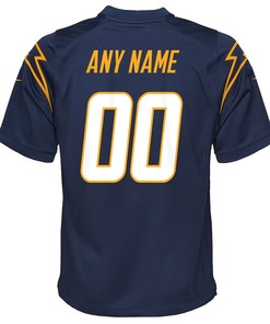 Los Angeles Chargers Youth Alternate Custom 00 Game Jersey - Navy