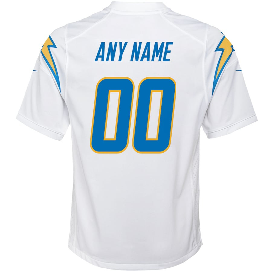 Los Angeles Chargers Youth Custom 00 Game Jersey - White
