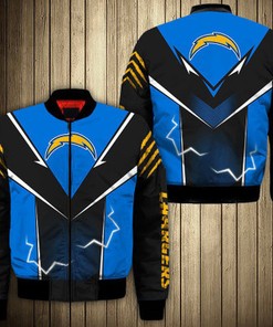 Los Angeles Chargers bomber Jacket lightning graphic gift for men