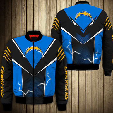 Los Angeles Chargers bomber Jacket lightning graphic gift for men