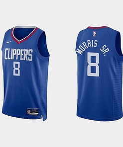 Los Angeles Clippers 8 Marcus Morris Sr. 2022-23 Icon Edition Blue Men Jersey