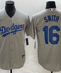 Los Angeles Dodgers #16 Will Smith Jersey - Grey