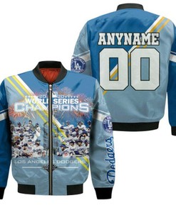 Los Angeles Dodgers 2020 World Series Champions Legends MLB 3D Allover Gift With Custom Number Name For Dodgers Fans Bomber Jacket