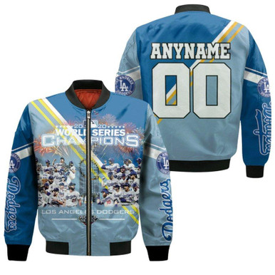 Los Angeles Dodgers 2020 World Series Champions Legends MLB 3D Allover Gift With Custom Number Name For Dodgers Fans Bomber Jacket