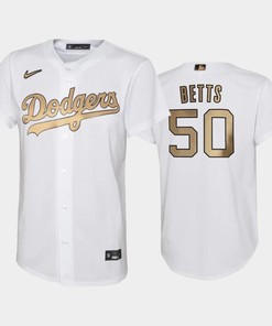Los Angeles Dodgers 2022-23 All-Star Game 50 Mookie Betts White Youth Jersey