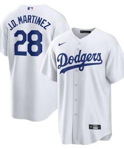 Los Angeles Dodgers #28 Jd Martinez Home Replica Jersey - White