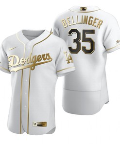 Los Angeles Dodgers #35 Cody Bellinger Mlb Golden Brandedition White Jersey Gift For Dodgers Fans