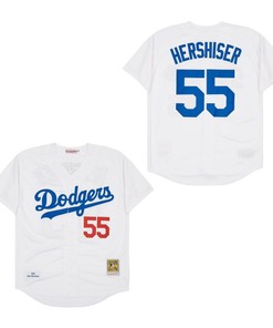 Los Angeles Dodgers #55 Orel Hershiser Jersey White