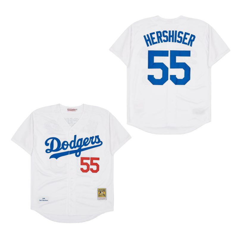 Los Angeles Dodgers #55 Orel Hershiser Jersey White