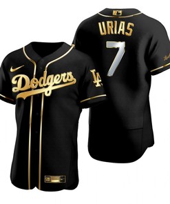 Los Angeles Dodgers #7 Julio Urias Mlb Golden Brandedition Black Jersey Gift For Dodgers Fans