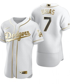 Los Angeles Dodgers #7 Julio Urias Mlb Golden Brandedition White Jersey Gift For Dodgers Fans