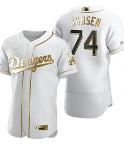 Los Angeles Dodgers #74 Kenley Jansen Mlb Golden Brandedition White Jersey Gift For Dodgers Fans