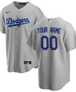 Los Angeles Dodgers Alternate Custom Men Jersey - Gray