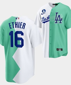 Los Angeles Dodgers Andre Ethier 2022-23 All-Star Celebrity Softball Game 16 White Green Jersey