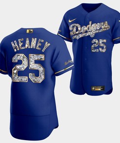 Los Angeles Dodgers Andrew Heaney Royal Jersey 25 Golden Diamond 2022-23-23 Uniform