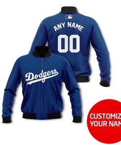 Los Angeles Dodgers Baseball Team Blue Custom Number Name Gift For Baseball And Dodgers Fans Bomber Jacket