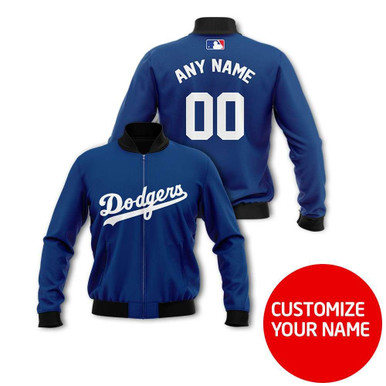 Los Angeles Dodgers Baseball Team Blue Custom Number Name Gift For Baseball And Dodgers Fans Bomber Jacket 900012435707