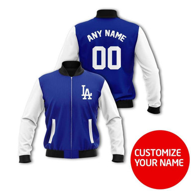 Los Angeles Dodgers Baseball Team Blue Custom Number Name Gift For Dodgers And Baseball Fans Fans Bomber Jacket 900011352316
