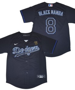 Los Angeles Dodgers Black Mamba Tribute Kobe Bryant #8 2020 Mlb Black Blue Jersey