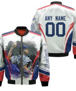 Los Angeles Dodgers Clayton Kershaw 00 MLB Team White Jersey Style Gift With Custom Number Name For Dodgers Fans Bomber Jacket