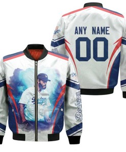 Los Angeles Dodgers Clayton Kershaw 00 White Jersey Style Gift With Custom Number Name For Dodgers Fans Bomber Jacket