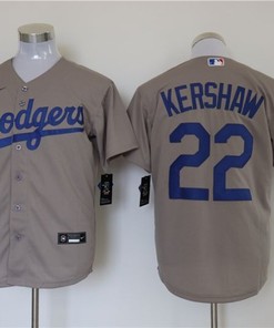 Los Angeles Dodgers Clayton Kershaw #22 2020 Mlb Grey Jersey