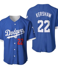 Los Angeles Dodgers Clayton Kershaw 22 2020 Mlb Navy Blue Jersey Inspired Baseball Jersey