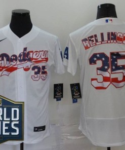 Los Angeles Dodgers Cody Bellinger#35 2020 Mlb American Flag White Jersey
