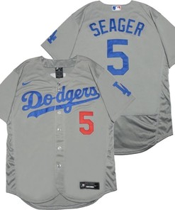 Los Angeles Dodgers Corey Seager #5 2020 Mlb Silver Jersey