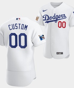 Los Angeles Dodgers Custom White Jersey 00 Jackie Robinson 75th Anniversary 2022-23 Uniform