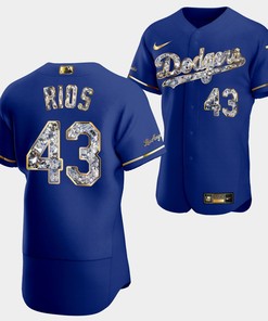 Los Angeles Dodgers Edwin Rios Royal Jersey 43 Golden Diamond 2022-23-23 Uniform