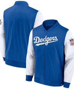Los Angeles Dodgers Fanatics Branded Iconic Record Holder Woven Full-Zip Bomber Jacket - Royal/White
