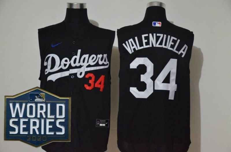 Los Angeles Dodgers Fernando Valenzuela #34 2020 Mlb Black Sleeveless Jersey
