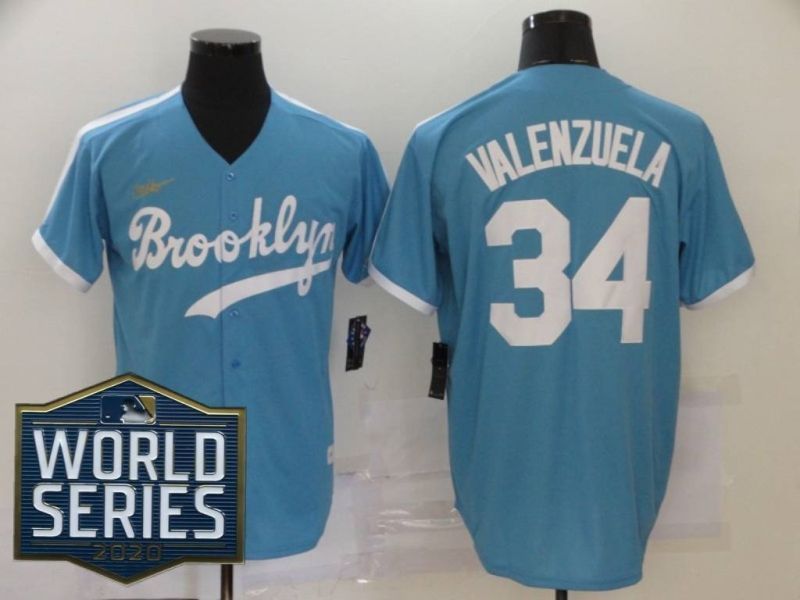 Los Angeles Dodgers Fernando Valenzuela #34 2020 Mlb Blue Jersey