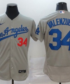 Los Angeles Dodgers Fernando Valenzuela #34 2020 Mlb Grey Jersey