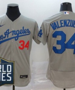 Los Angeles Dodgers Fernando Valenzuela #34 2020 Mlb Grey Jersey