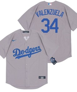 Los Angeles Dodgers Fernando Valenzuela #34 2020 Mlb Grey Jersey