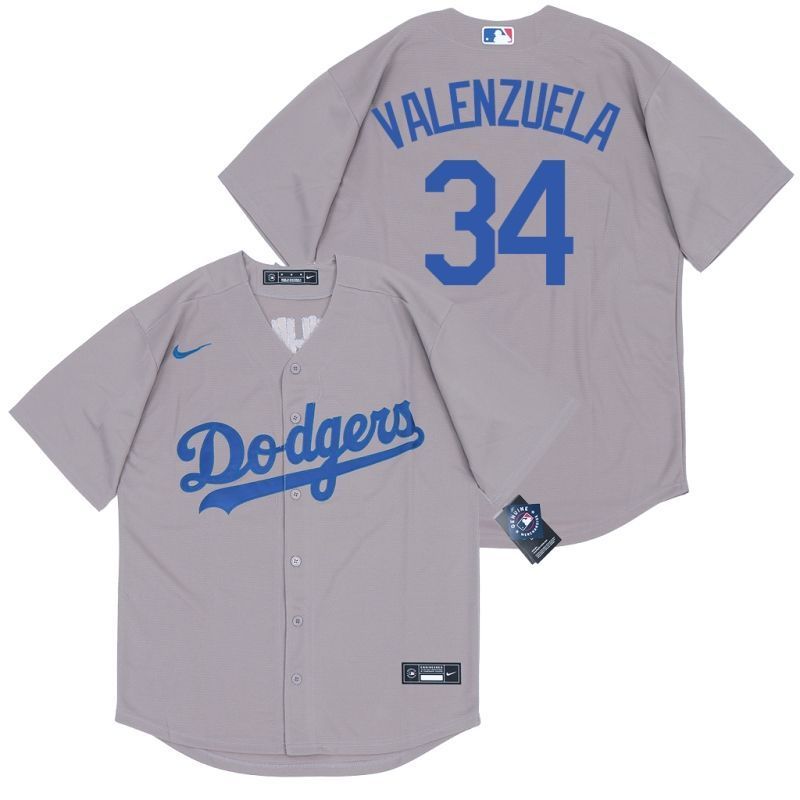 Los Angeles Dodgers Fernando Valenzuela #34 2020 Mlb Grey Jersey